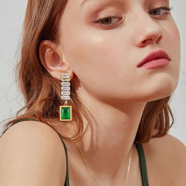 Stainless Steel Long Drop Earrings For Women