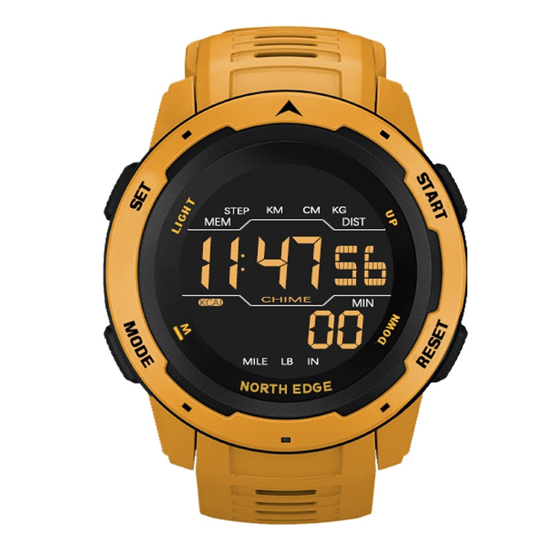 Men Digital Watch MenSports Watches Dual Time Pedometer Alarm Clock