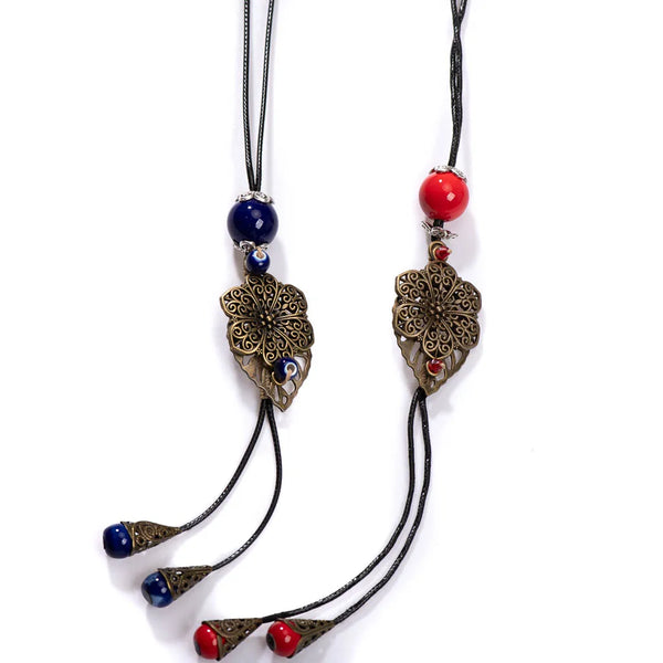 Retro Bohemian Ceramic Necklace Handmade For Women DIY Gift