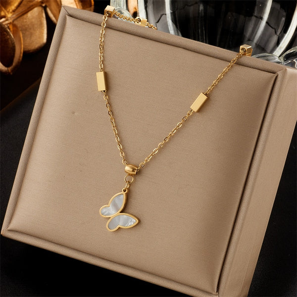 316L Stainless Steel Butterfly Women Necklace