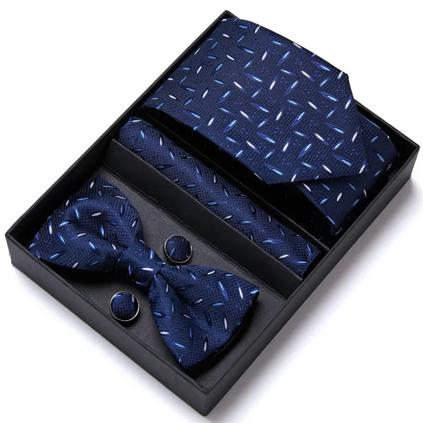 Tie For Men Formal Dress Tuxedo NeckTie Handkerchief Bow Tie Set