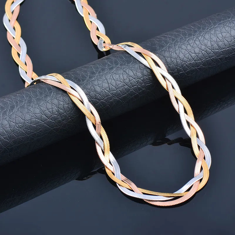 Fashion Stainless Steel Choker Necklace For Women Modyle Punk Gold Silver Color Snake Chain