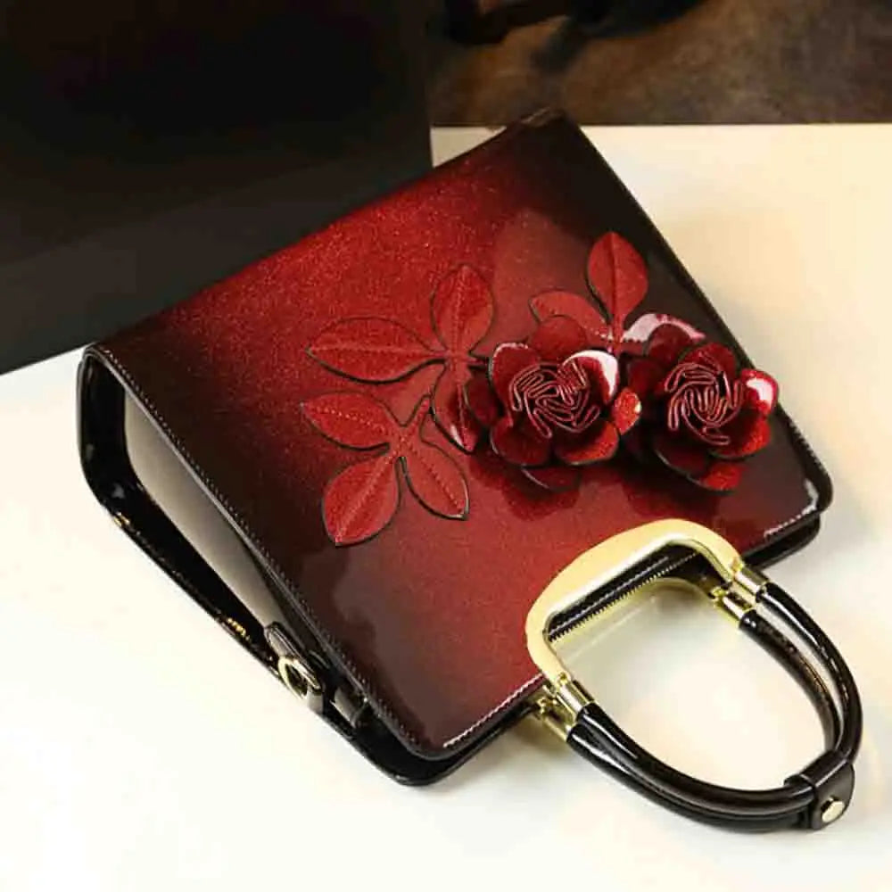 Fashion Noblel Women Luxury Patent Leather Shiny Skin Top Handle Bag