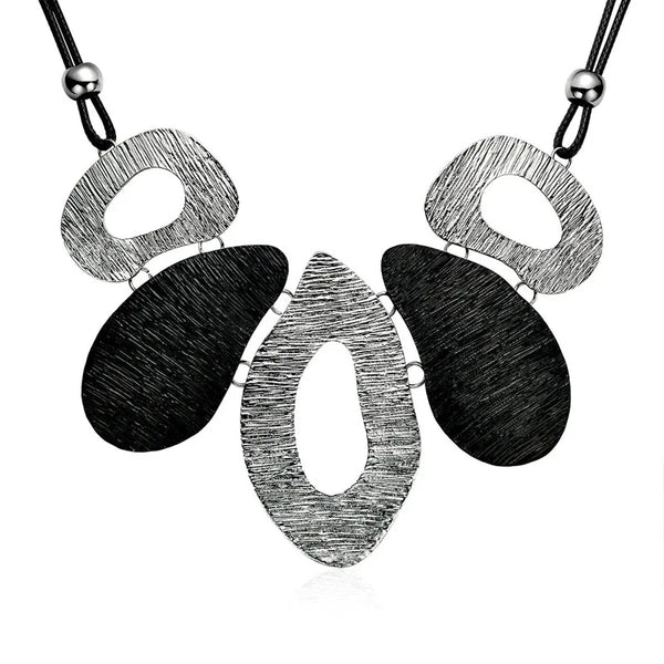 boho Big Metal Geometric Pendant Chunky Necklace Statement Maxi Jewelry For Women