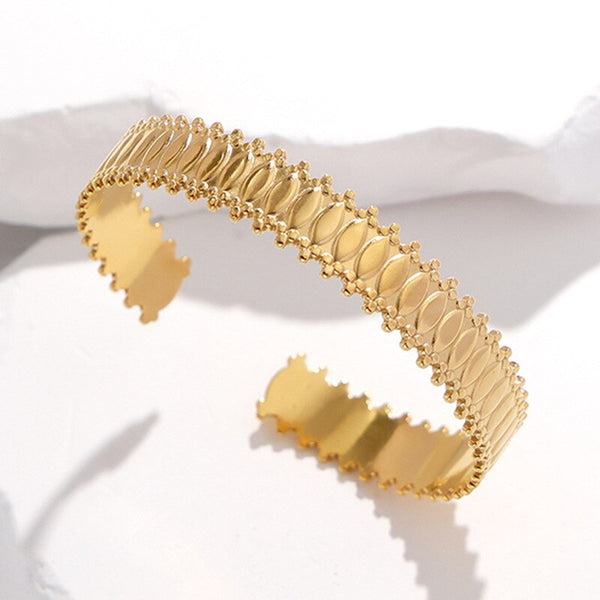 316L Stainless Steel Irregular Cuff Bracelet For Women