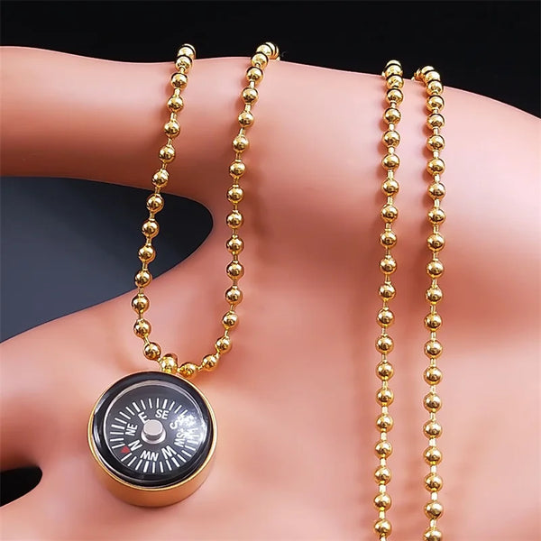 Collar práctico náutico con brújula para viajes de vela para mujer y hombre