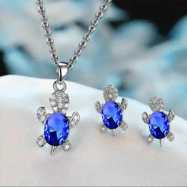 3pcs Silver-plated Necklace Earrings Set