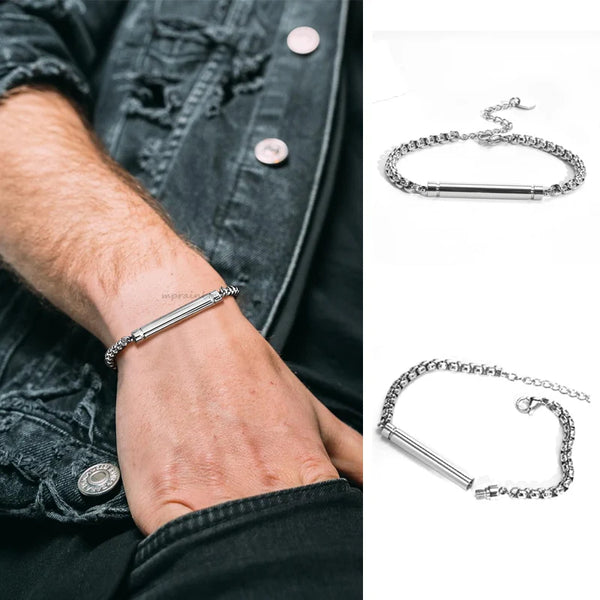 Cremation Bar Bracelet, Cremation Jewelry for Men