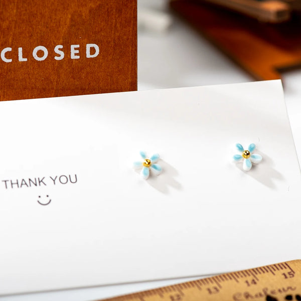 Cartoon Colorful Small Flower  Cute Ceramic Earrings