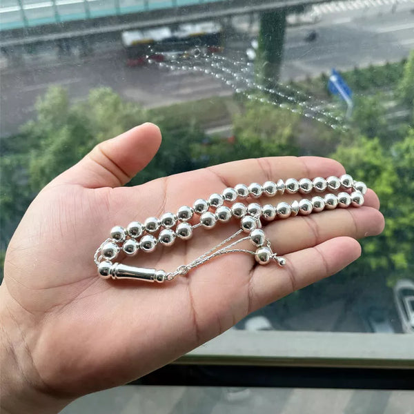 Pulsera de cuentas de metal Tasbih con tecnología de procesamiento de Taiwán, cuentas de paya musulmanas resistentes a la decoloración