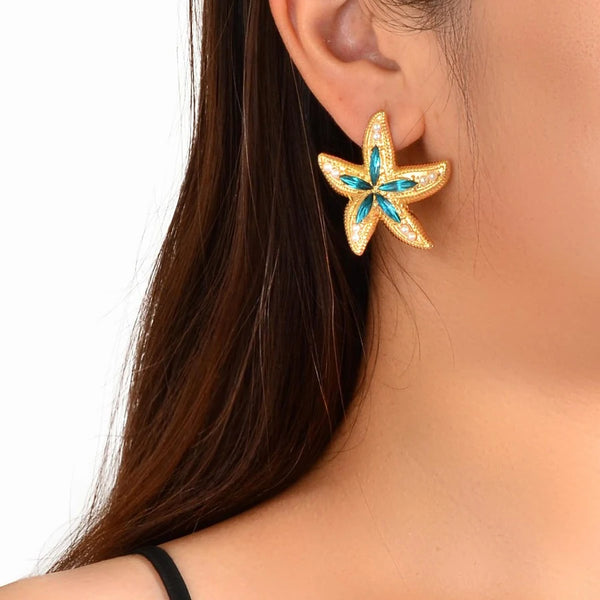 Obega Candy Starfish Charms Dangle Stud Earrings