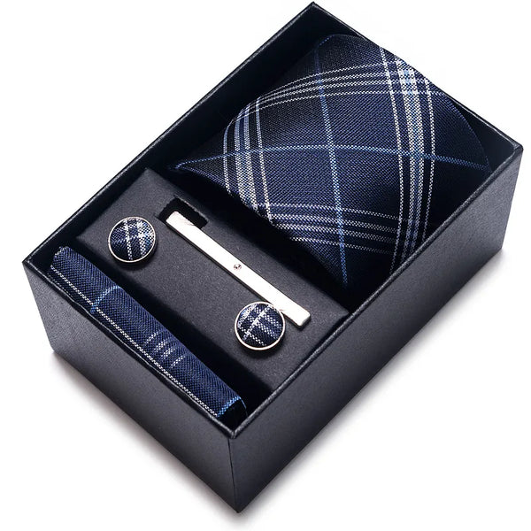 Corbata para hombre, estilo nuevo, regalo de boda, corbata, pañuelo de bolsillo, caja para corbata