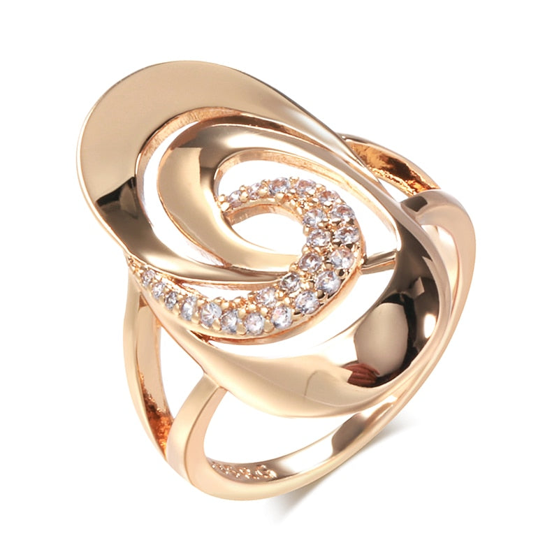 New Fashion 585 Rose Gold Big Rings for Women