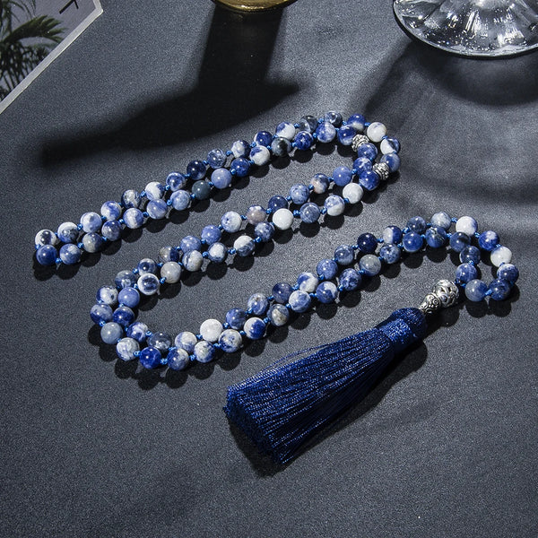 Cuentas de oración islámicas musulmanas Tasbih de 8 mm, cuentas de sodalita, Tasbih anudado, 33 cuentas, Tasbih de 99 cuentas, joyería