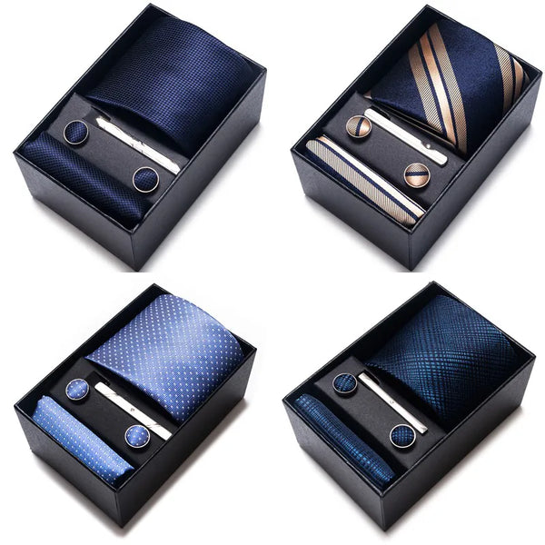 Gravatas Brand  Wedding Present Tie Pocket Squares Set Necktie Box Men