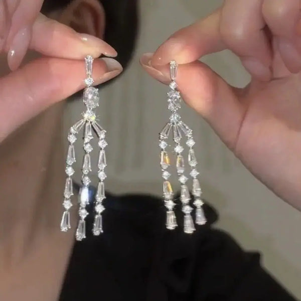 Pendientes colgantes geométricos de lujo de moda para mujer