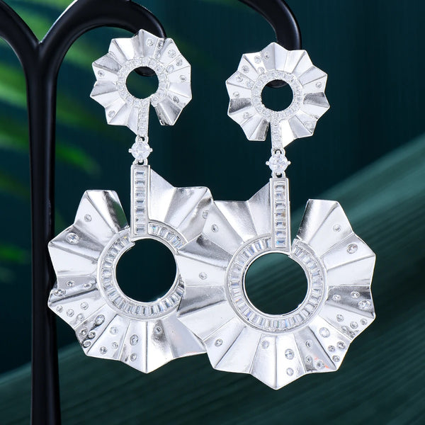 Charm Round Big Drop Earrings for Women
