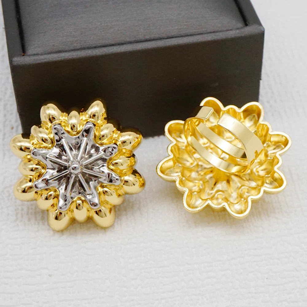 Dubai Ethiopia Gold Color Rings For Women Adjustable Copper Ring