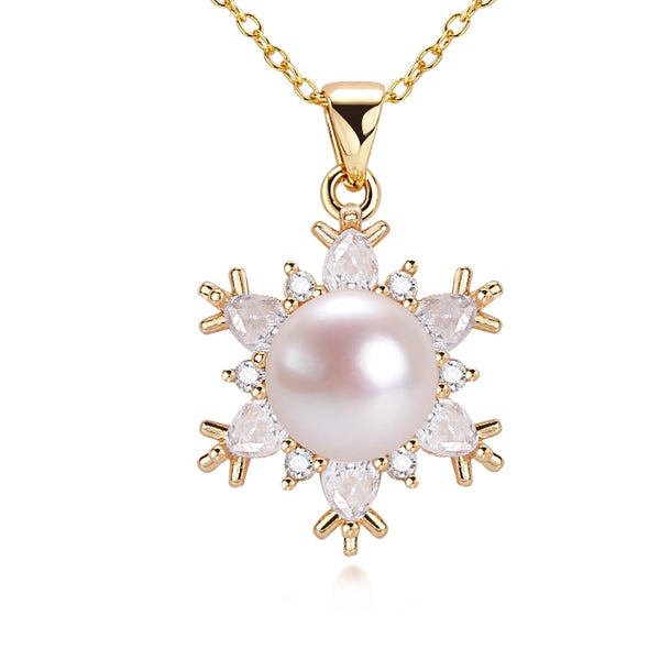 Nuevo y moderno collar de perlas chapado en oro de 14 quilates
