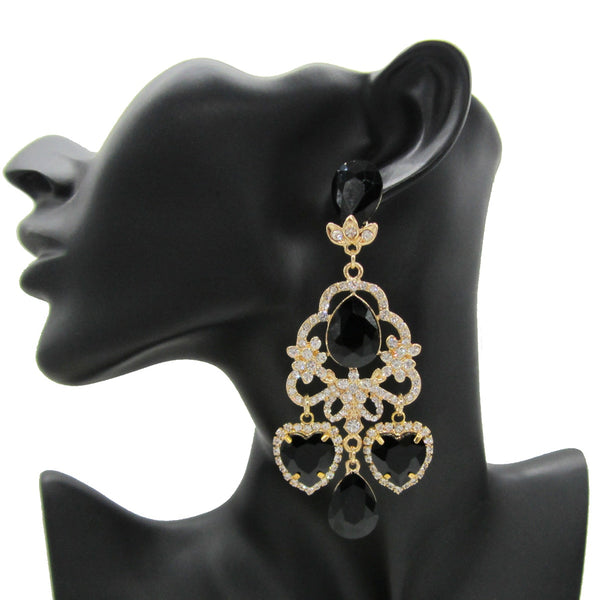 Pendientes colgantes grandes de cristal de moda con diamantes de imitación de alta calidad para mujer.