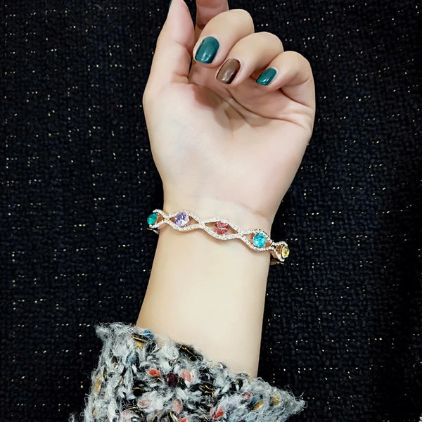 Fashion Beautiful Hollow Water Wave Bangle For Women