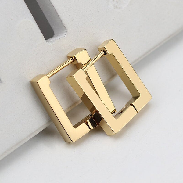 316L Stainless Steel Geometric Hoop Earrings For Women