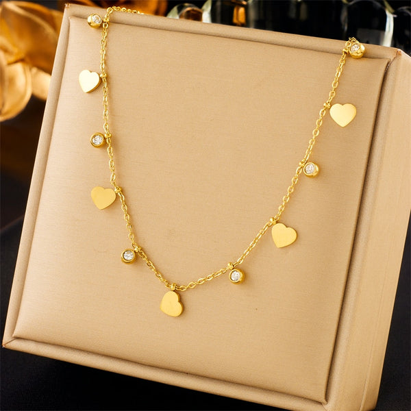 316L Stainless Steel Love Heart Pendant Necklace For Women
