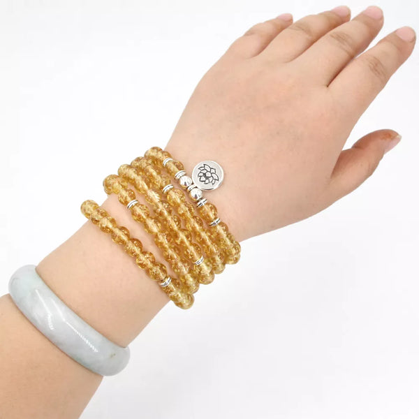 Pulseras de mujer para sanación y meditación, Pulseras de 8 mm con cuentas luminosas