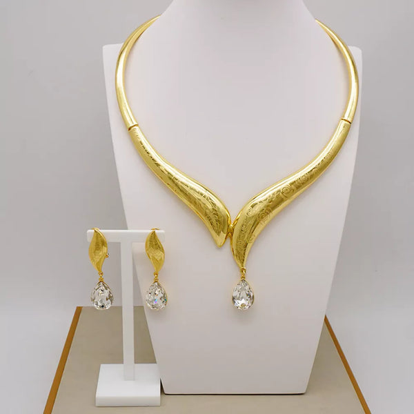 Special Design Elegant Jewelry Dubai African Gold Color Jewelry Sets