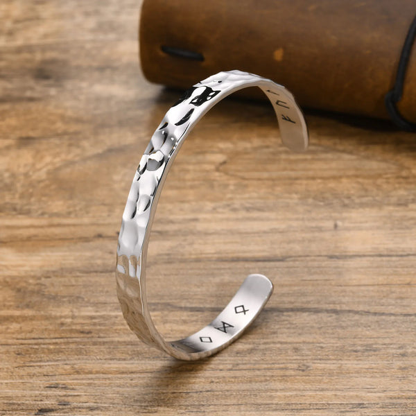 Norse Viking Runic Cuff Bangle Bracelets for Men