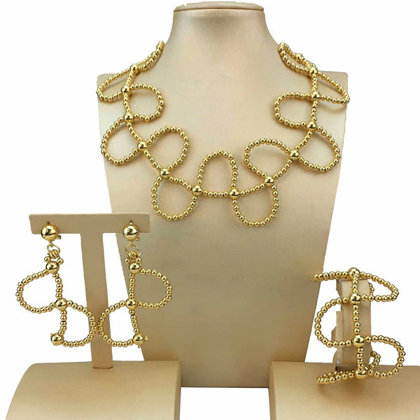 Últimos conjuntos de joyas brasileñas de alta calidad, collar de forma única para mujeres
