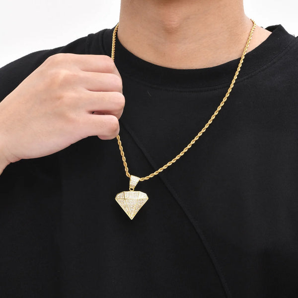 Hip-hop Diamond-shaped Necklaces for Men Boys