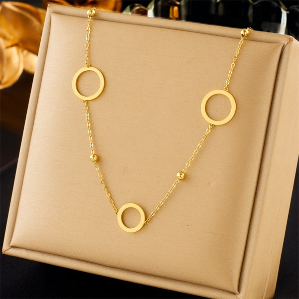 316L Stainless Steel Circles Pendant Necklace For Women