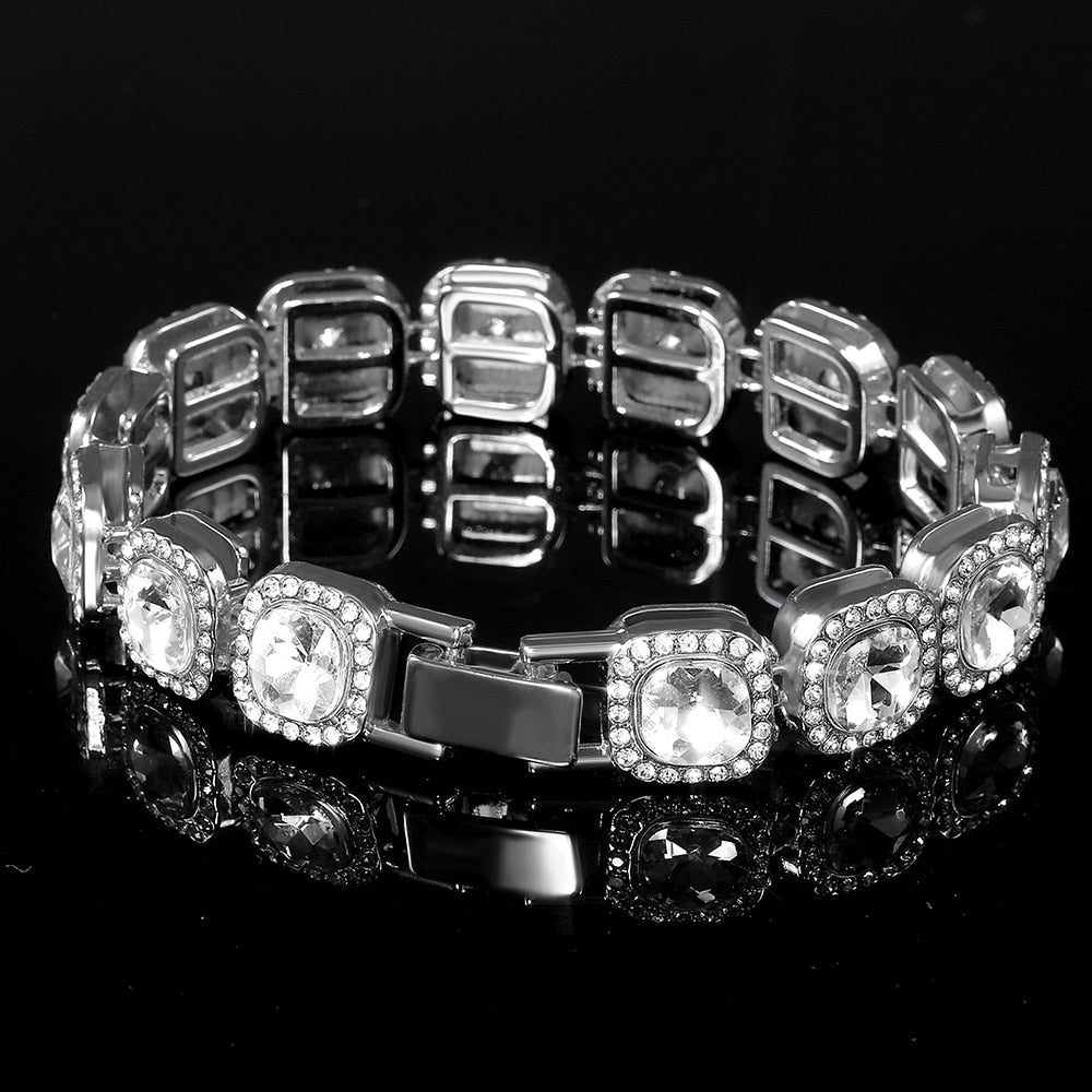 13mm Crystal Tennis Bracelet Iced Out Chain Bracelets For Women Men