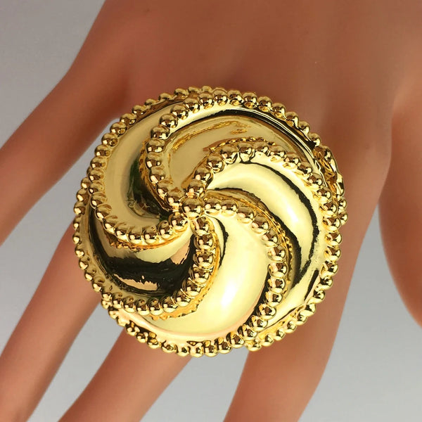 Anillos de flores grandes, anillos brasileños de moda para mujer, regalo de fiesta de Navidad