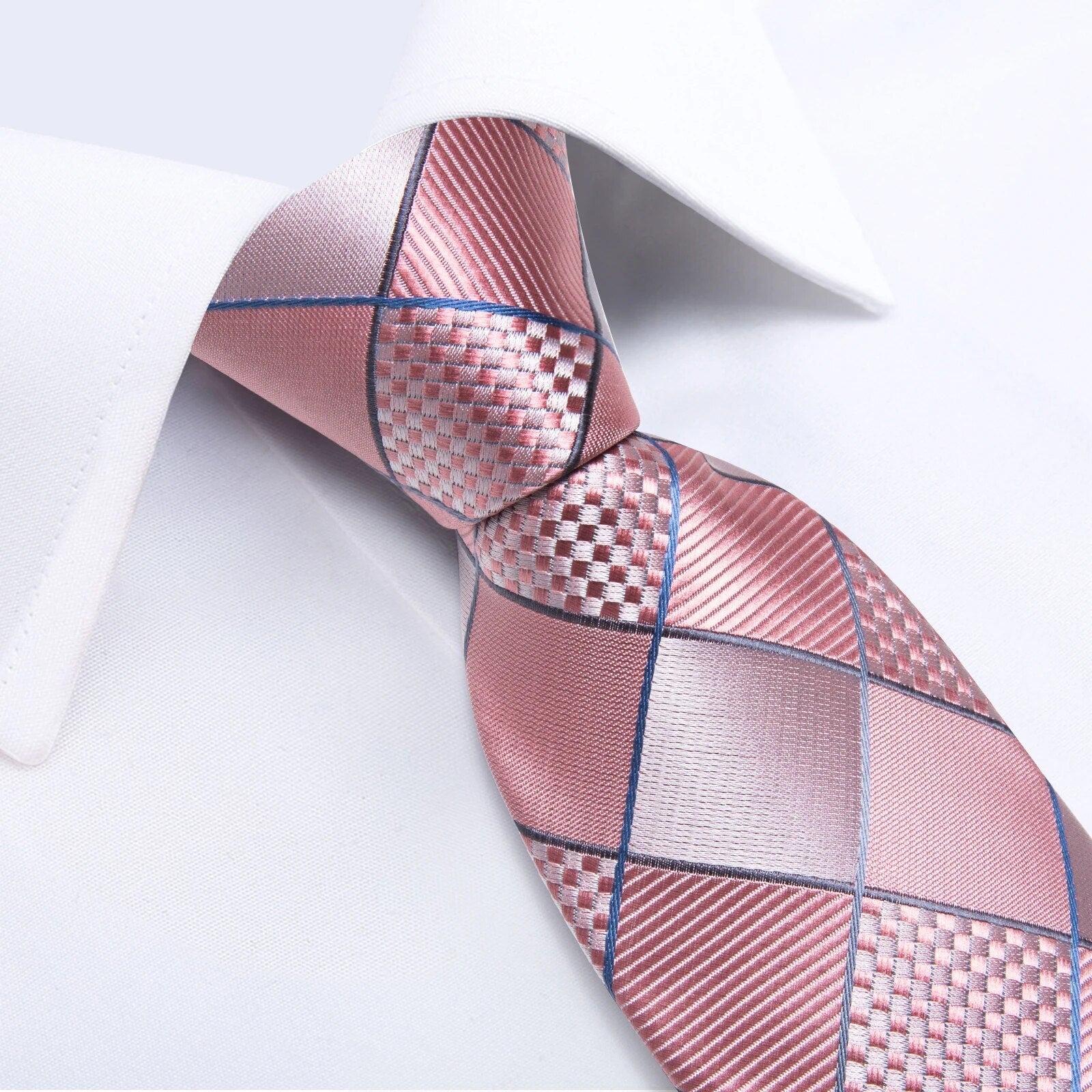 Pink Plaid Paisley Striped Solid Business Wedding Ties for Men