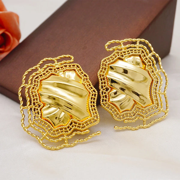 Trend Jewelry Big Round Earring Dangle Drop Earings Gold Color Circle Earring