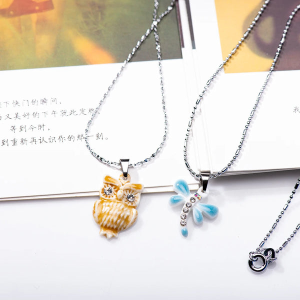 Ceramic Cartoon Small Animal Pendant Necklace