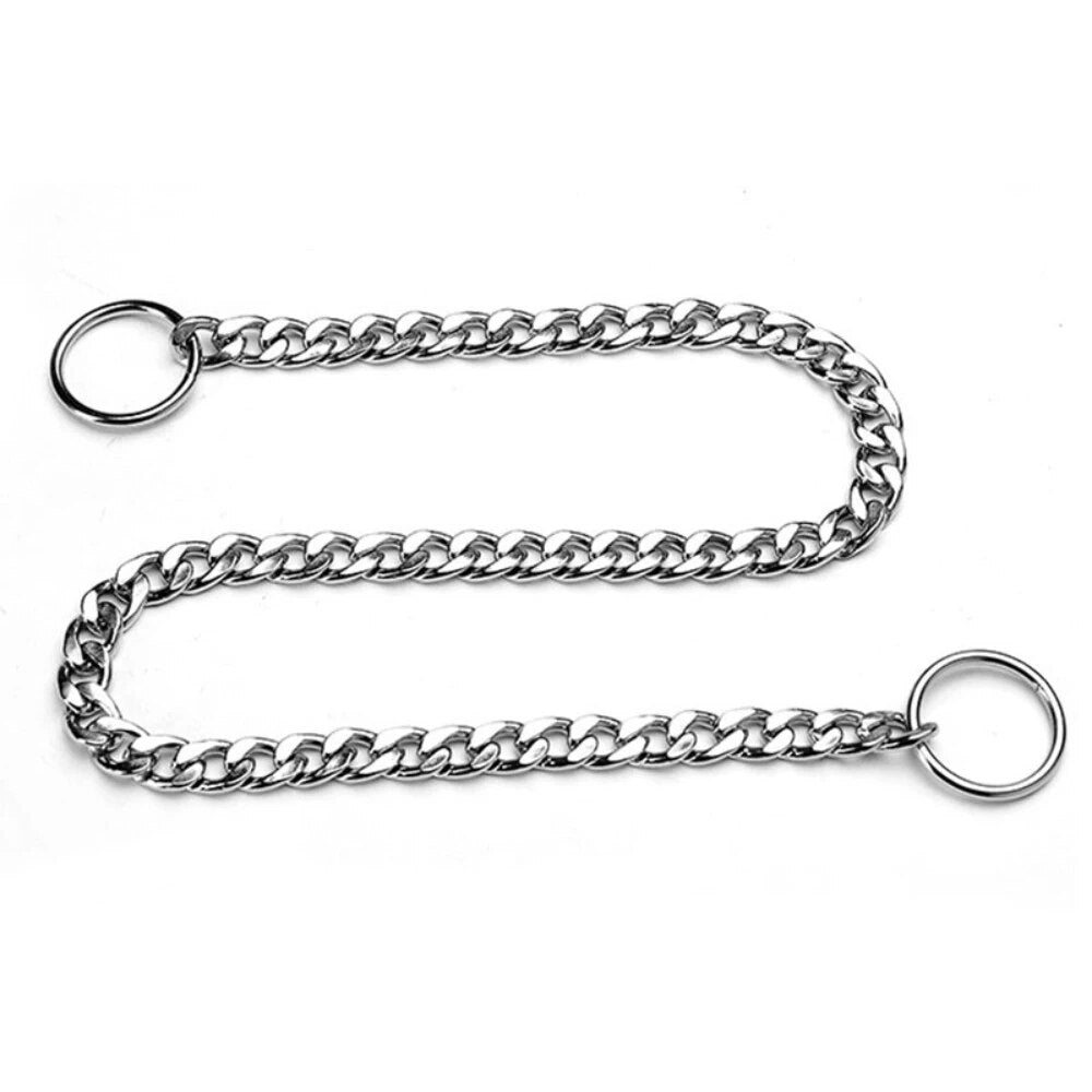 Stainless Steel Ship Chain Collar For Dog Adjustable Pet Accessories Flat Dog Pinch Collar