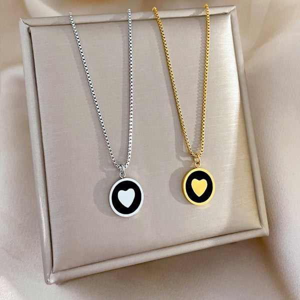 316L Stainless Steel Love Heart Pendant Necklace For Women