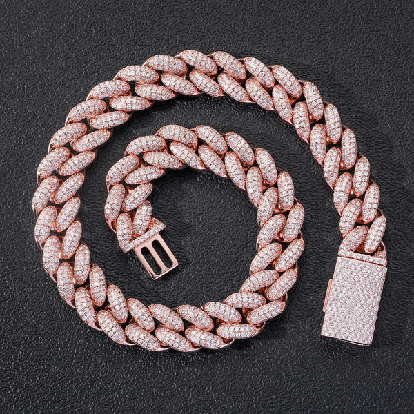 Collar para hombre de 20 mm y cadena baguette de 16 mm