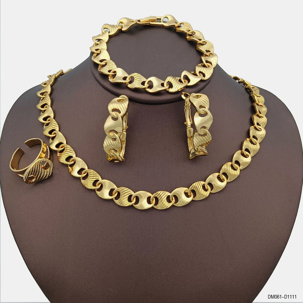Conjunto de joyas bañadas en oro de Dubái para mujer, collar para mujer
