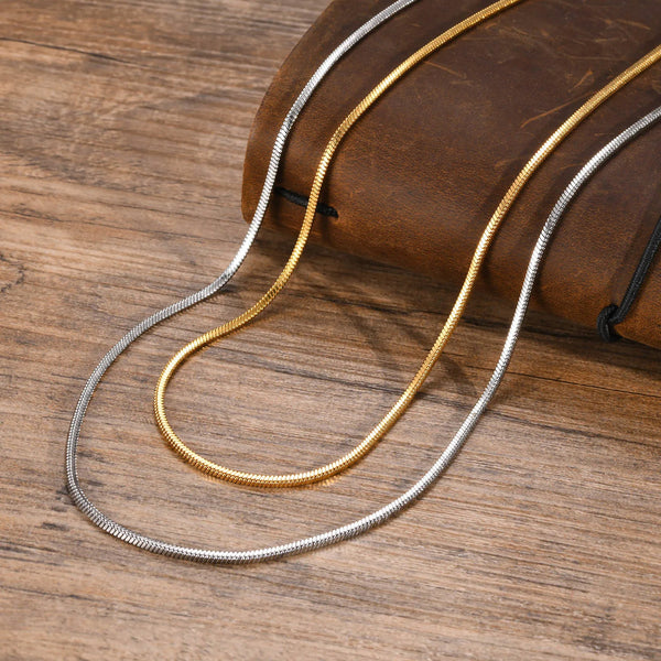 Basic Snake Herringbone Chain Necklaces for Men Women