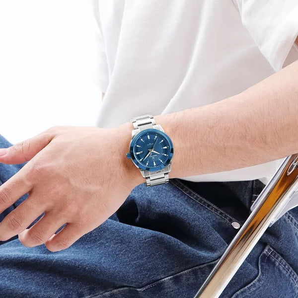 Reloj de lujo para hombre, de acero inoxidable, moderno, resistente al agua, de cuarzo.