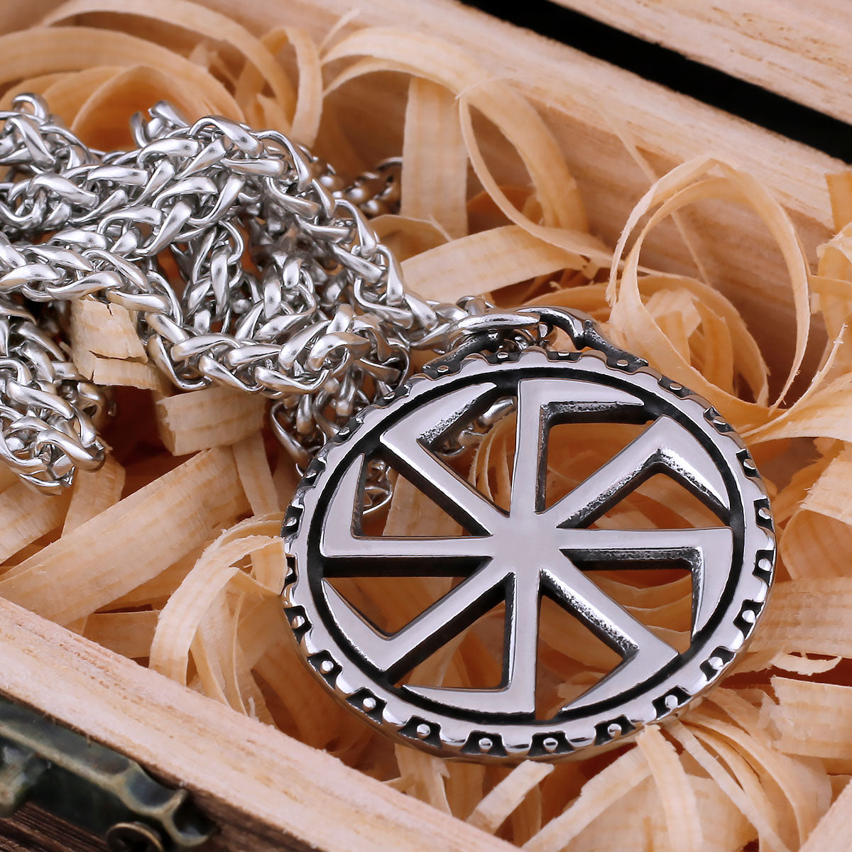 Vintage Slavic Rune Necklace Men's Vikings Sun Symbol Amulet Pendant N ...
