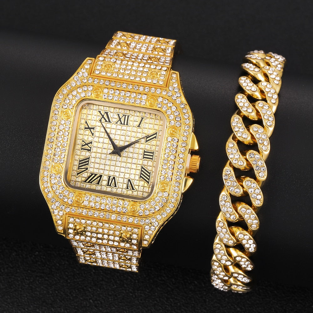 Hip Hop Bling Iced Out Watch Bracelet for Women Watch