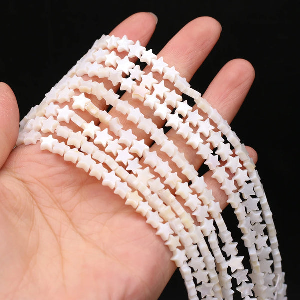 Natural Freshwater Mother of Pearl Shell Five-star Shape Spacer Beads