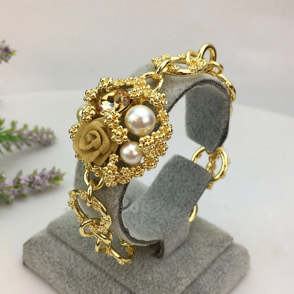 Pulsera de boda chapada en oro brasileño para mujer de Dubái