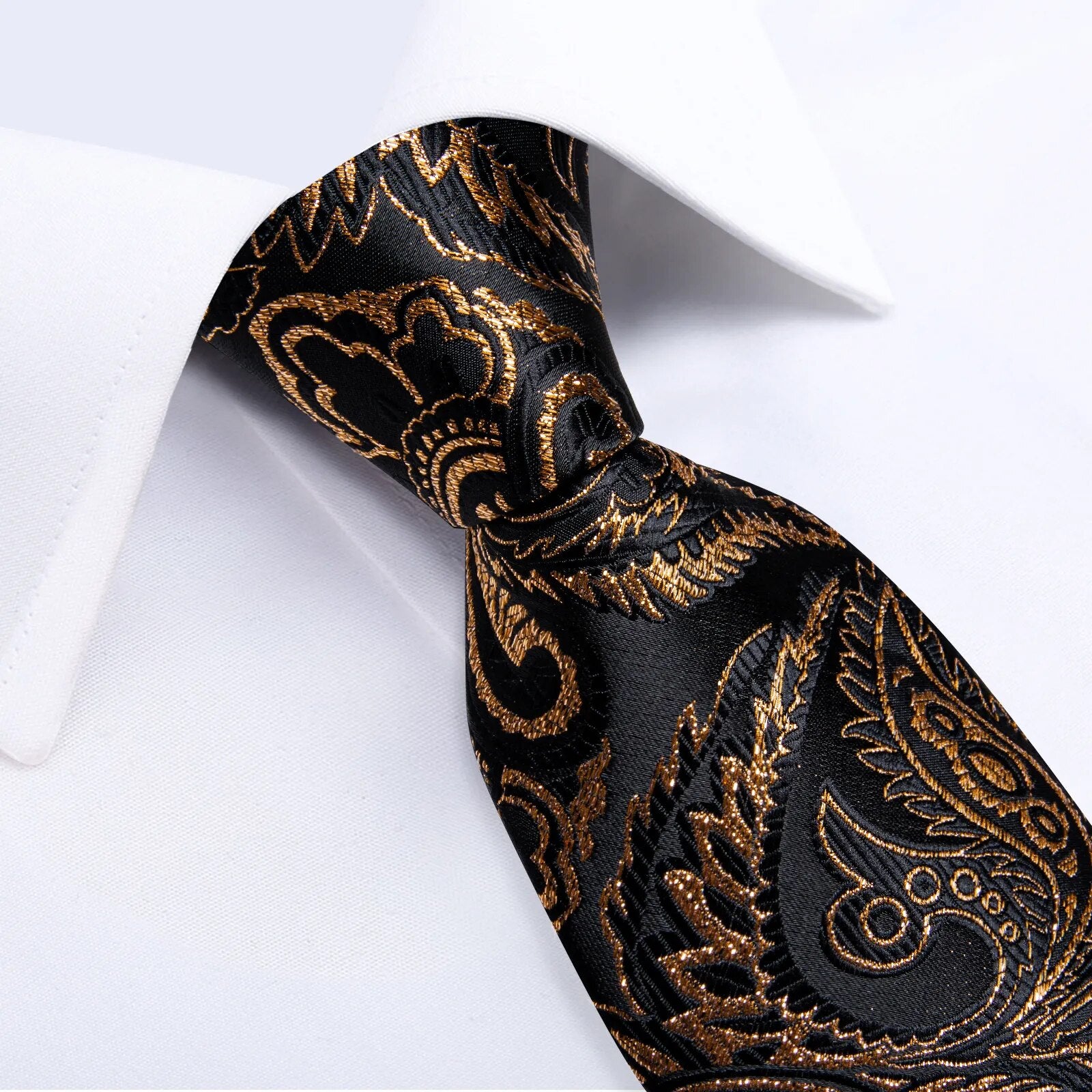Luxury Designer DiBanGu Gold Black Men's Ties