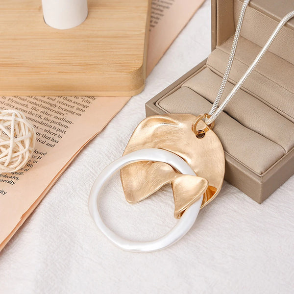 Long Chains New in Necklace Vintage Geometric Circle Suspension Pendants